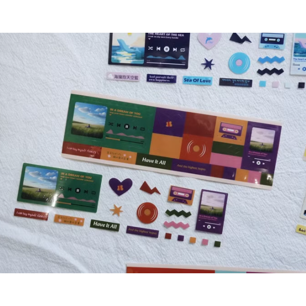 莫非是芝麻球『音樂輯』PET亮面紙膠帶 | 滿版特殊割型膠帶【立夏手帳生活】-細節圖8