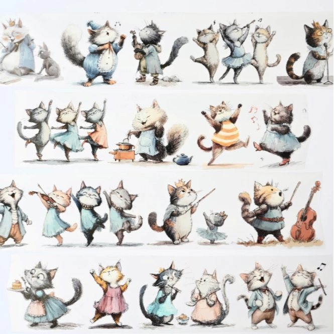 Neverland 森年文創 - 喵喵達人秀 / 喵喵達人秀S2 亮面PET【立夏手帳生活】-細節圖3