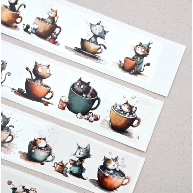 Neverland 森年文創 - 咖啡貓 亮面PET【立夏手帳生活】-細節圖2