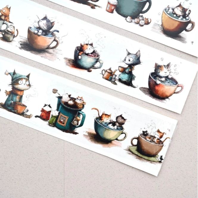 Neverland 森年文創 - 咖啡貓 亮面PET【立夏手帳生活】-細節圖3