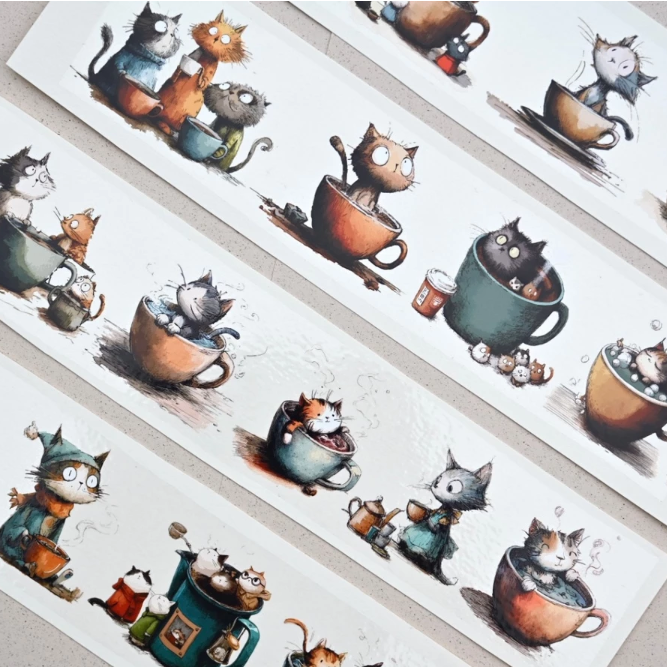 Neverland 森年文創 - 咖啡貓 亮面PET【立夏手帳生活】-細節圖4