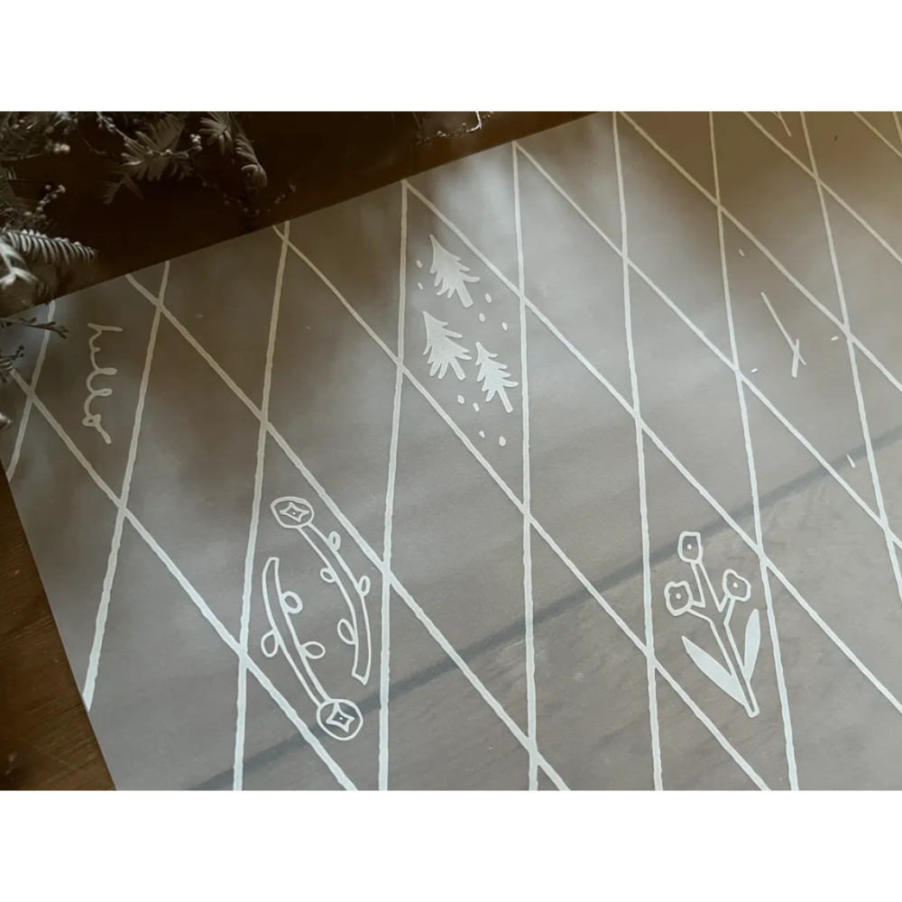 森酪梨Avocado mori 線與框的模樣 - 包裝紙【立夏手帳生活】-細節圖2