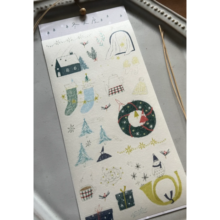 【2款】森酪梨Avocado mori 春芽吹 / 冬支度 和紙割型貼紙 sticker【立夏手帳生活】-細節圖5