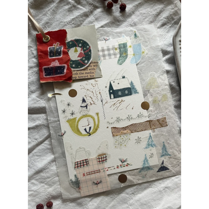 【2款】森酪梨Avocado mori 春芽吹 / 冬支度 和紙割型貼紙 sticker【立夏手帳生活】-細節圖10