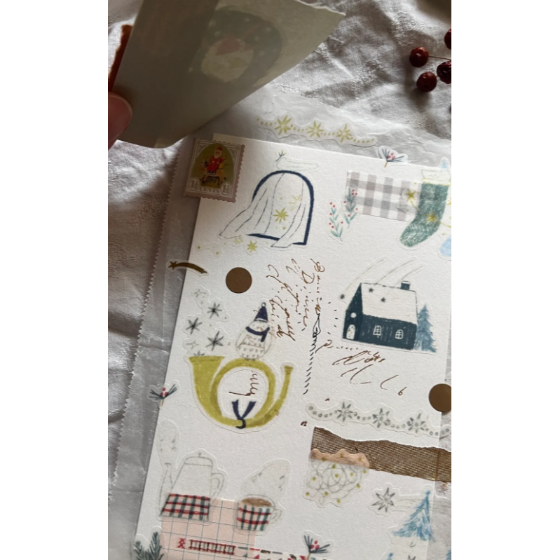 【2款】森酪梨Avocado mori 春芽吹 / 冬支度 和紙割型貼紙 sticker【立夏手帳生活】-細節圖11