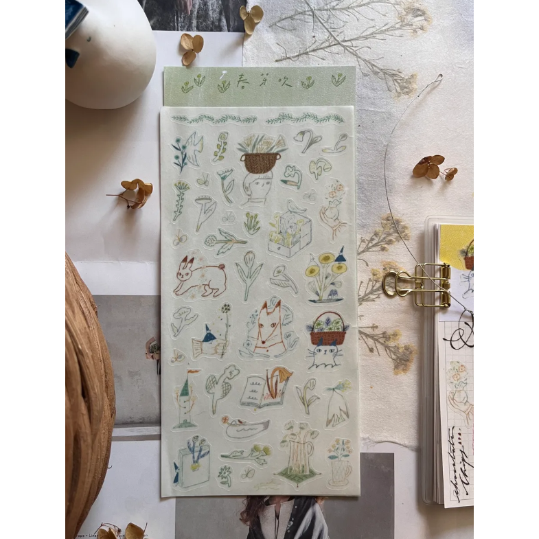 【2款】森酪梨Avocado mori 春芽吹 / 冬支度 和紙割型貼紙 sticker【立夏手帳生活】-規格圖11