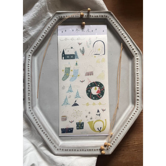 【2款】森酪梨Avocado mori 春芽吹 / 冬支度 和紙割型貼紙 sticker【立夏手帳生活】-規格圖11