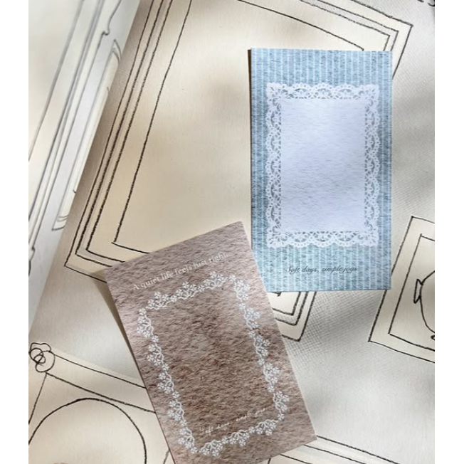 Pion 『蕾絲框 』便箋卡 Lace frame_Memo card 便簽卡【立夏手帳生活】-細節圖2
