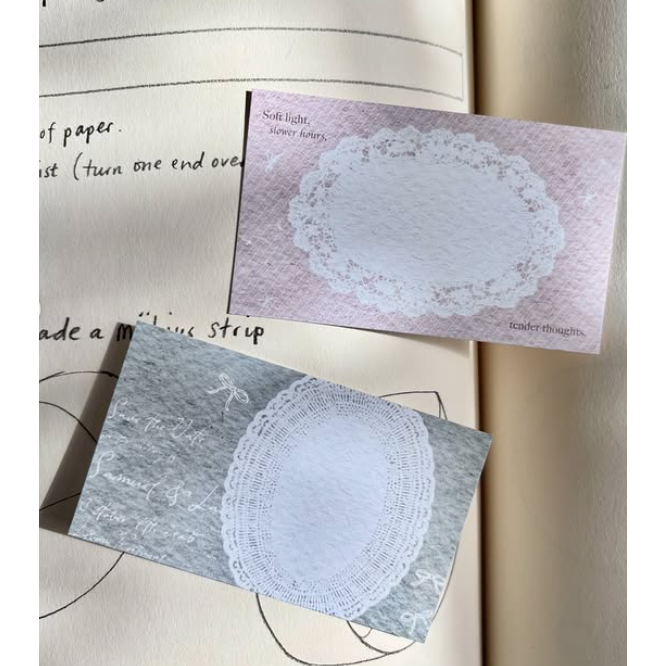 Pion 『蕾絲框 』便箋卡 Lace frame_Memo card 便簽卡【立夏手帳生活】-細節圖3