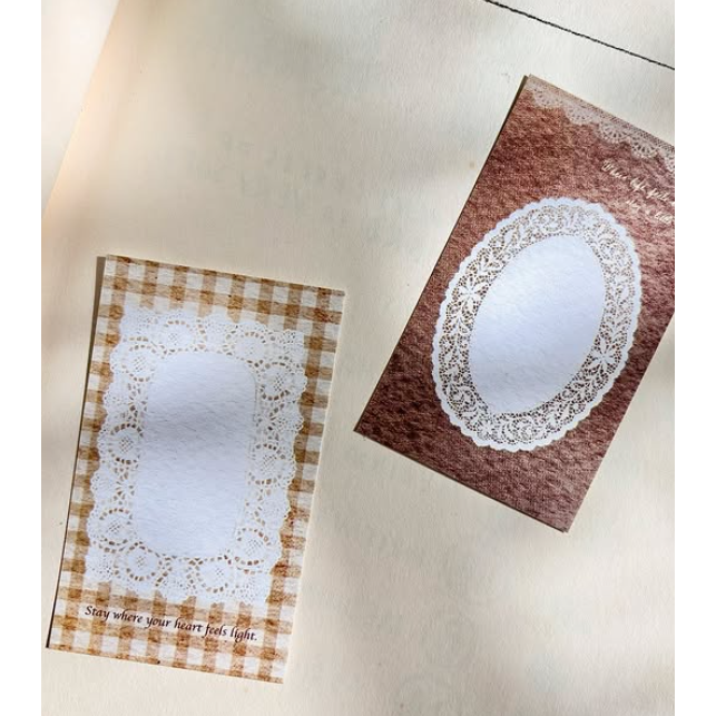 Pion 『蕾絲框 』便箋卡 Lace frame_Memo card 便簽卡【立夏手帳生活】-細節圖4