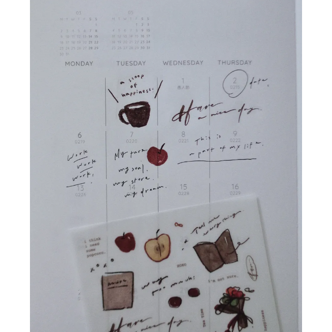 【畫博新2款】茄子先生「Tea Time/ Sweet Picks」轉印貼紙【立夏手帳生活】-細節圖2