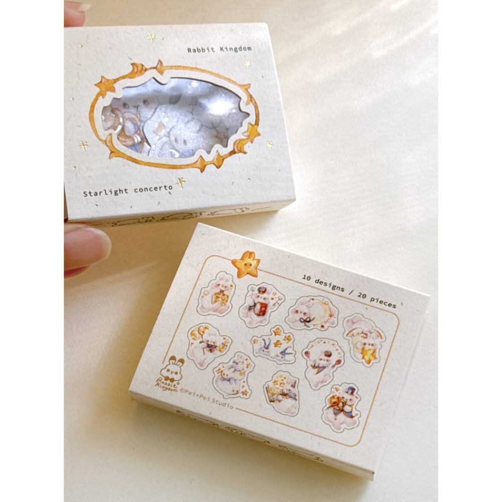 Pei Pei Studio 星光協奏曲 小兔盒貼紙【立夏手帳生活】-細節圖4