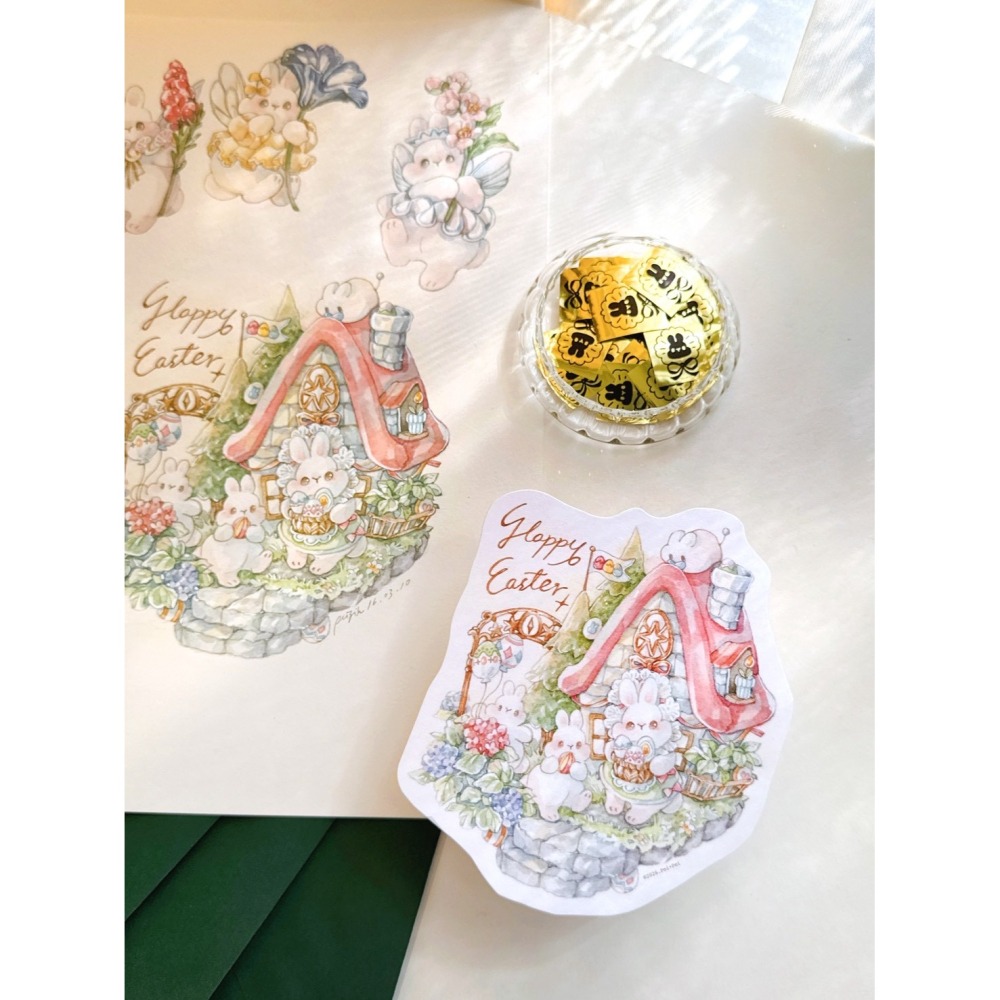 Pei Pei Studio 小兔國 Rabbit kingdom彩蛋莊園－造型卡片【立夏手帳生活】-細節圖2