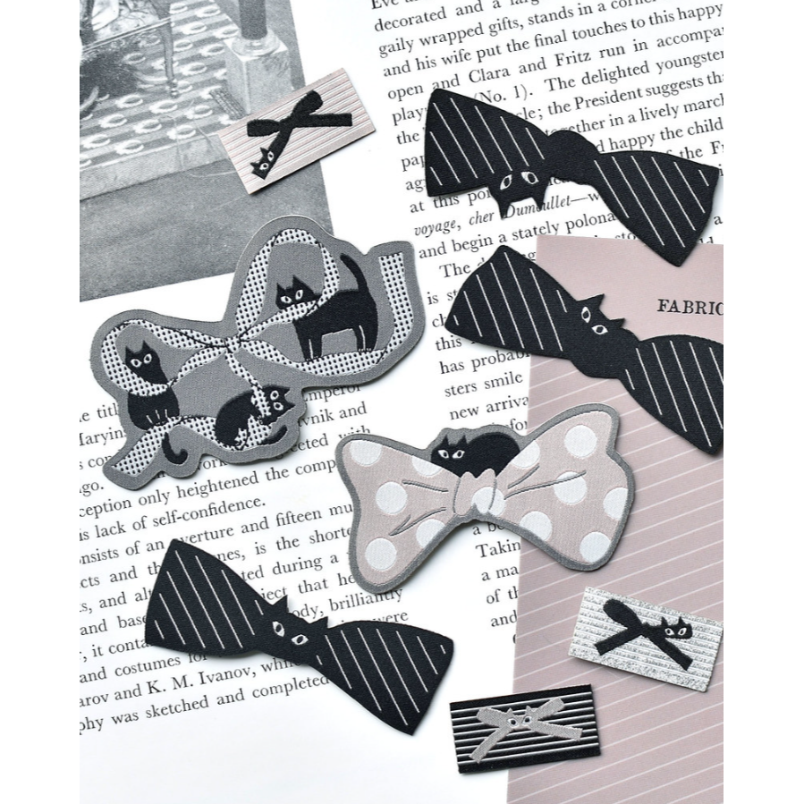 【2款】大芝麻小花生 星星與貓 / 蝴蝶結貓貓 布標貼紙【立夏手帳生活】-細節圖4