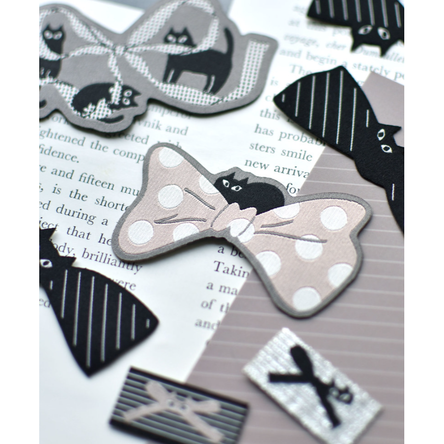 【2款】大芝麻小花生 星星與貓 / 蝴蝶結貓貓 布標貼紙【立夏手帳生活】-規格圖4