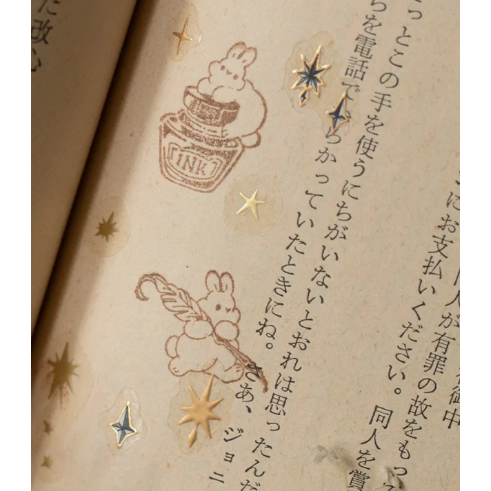 【2款】Pei Pei x 文具小集「小兔墨水瓶/小兔持筆」小兔手帳印章 天然木印章【立夏手帳生活】-細節圖7