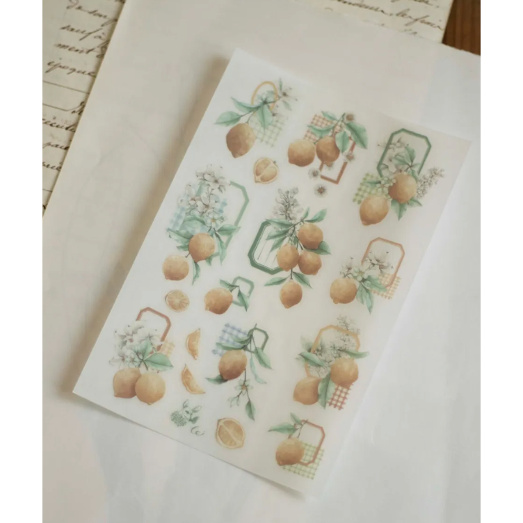 【3款畫博】樂意「檸檬午茶/記憶播放/薔薇花園」轉印貼紙【立夏手帳生活】-細節圖4