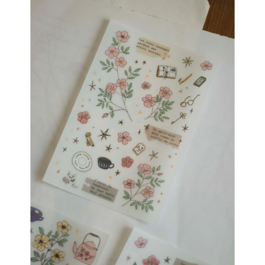 【3款畫博】樂意「檸檬午茶/記憶播放/薔薇花園」轉印貼紙【立夏手帳生活】-細節圖8