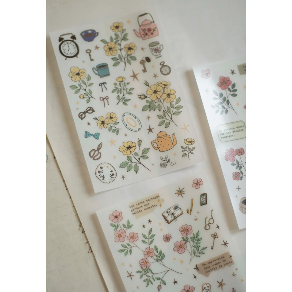 【3款畫博】樂意「檸檬午茶/記憶播放/薔薇花園」轉印貼紙【立夏手帳生活】-規格圖11