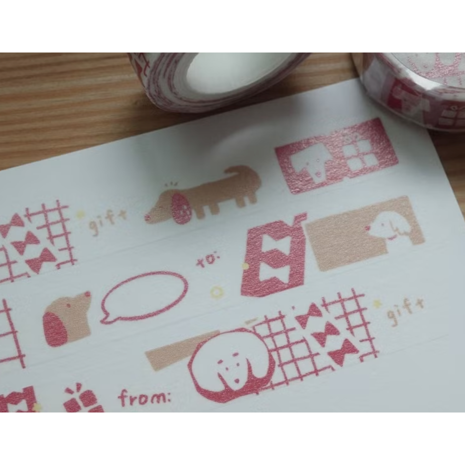 居你Ginny Lambkin 臘腸狗GIFT禮物 日本和紙膠帶【立夏手帳生活】-細節圖2
