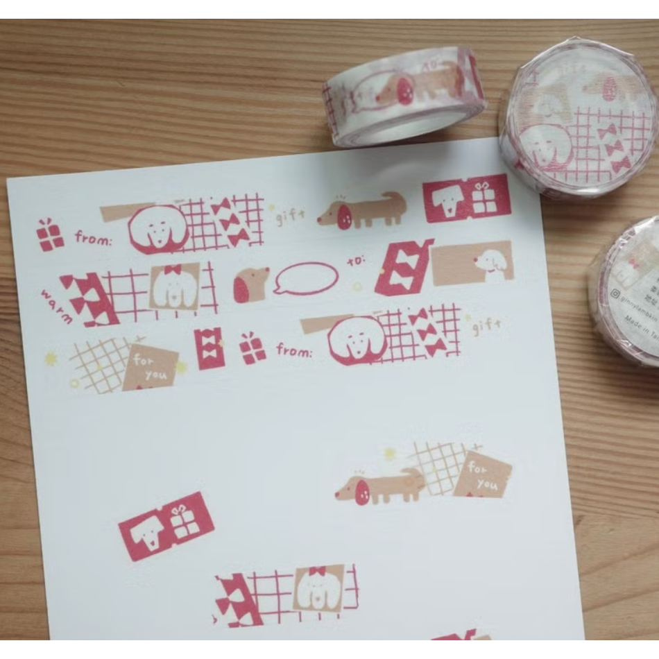 居你Ginny Lambkin 臘腸狗GIFT禮物 日本和紙膠帶【立夏手帳生活】-細節圖3