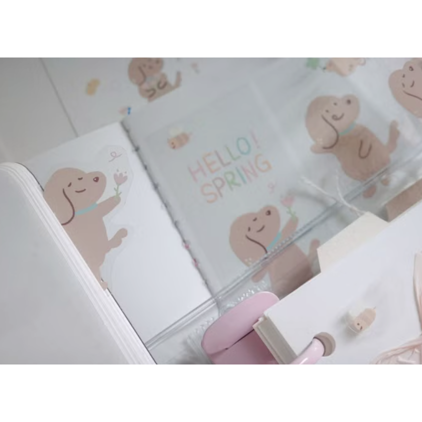居你Ginny Lambkin 臘腸狗 Hello Spring 3cm亮面PET膠帶【立夏手帳生活】-細節圖4