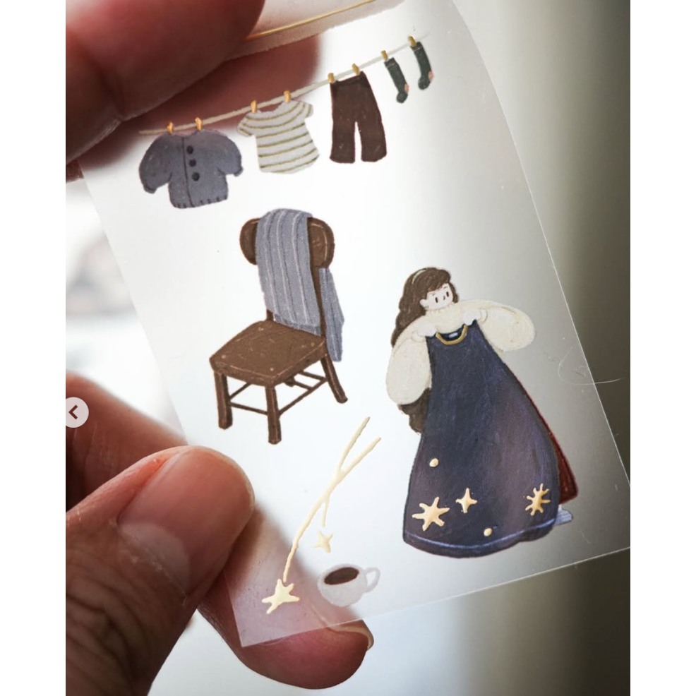 山泥泥yamadoro「For the journey」4.5cm霧面燙金PET膠帶【立夏手帳生活】-細節圖4