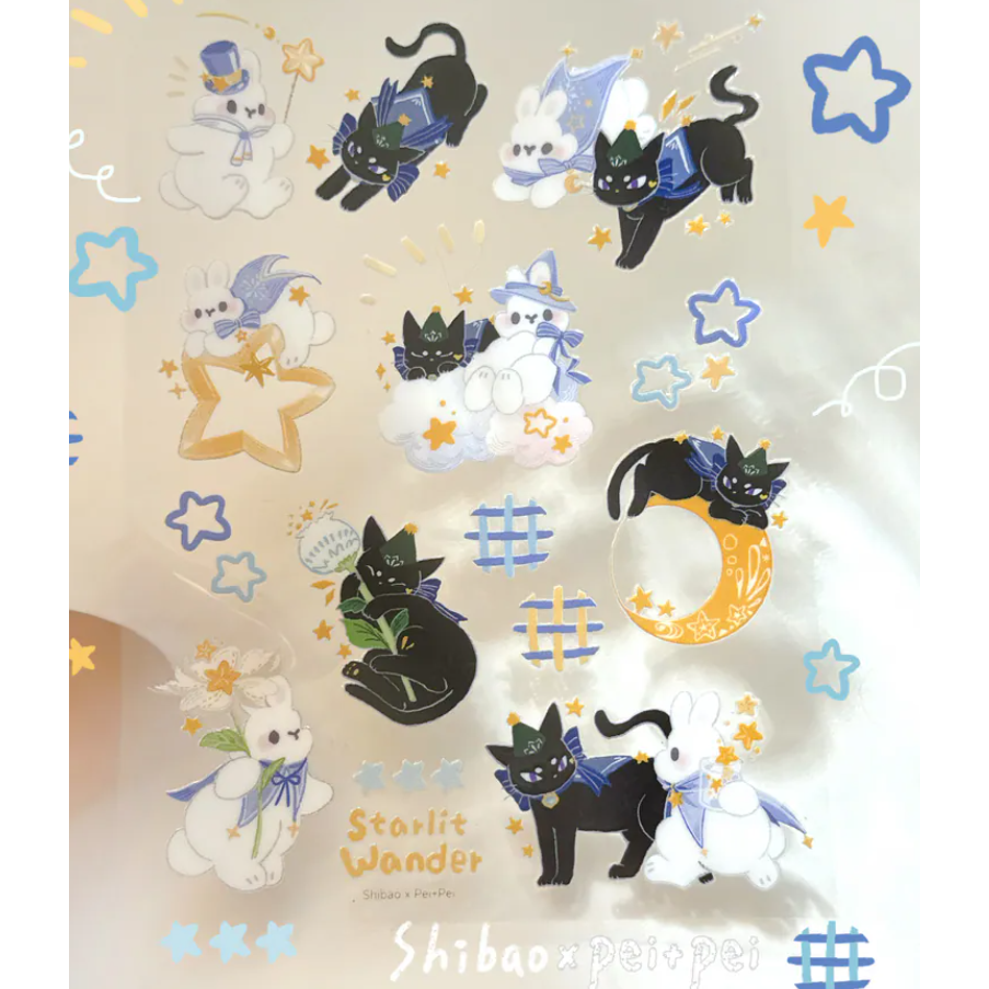 【Pei Pei Studio x 柴尾-shibao聯名】星光漫遊－水晶轉印貼【立夏手帳生活】-細節圖2