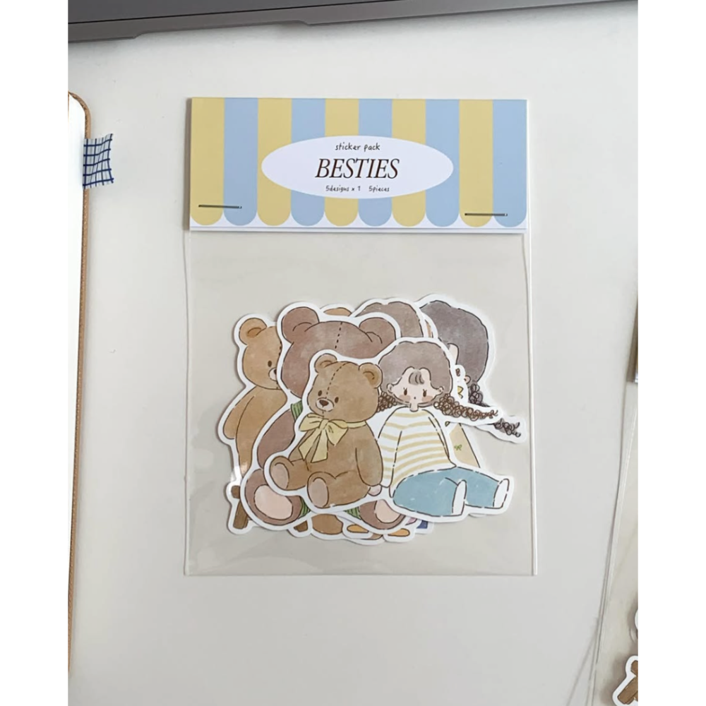 Maison de Summer夏日小屋 熊熊好朋友Besties 割型貼紙包【立夏手帳生活】-細節圖5