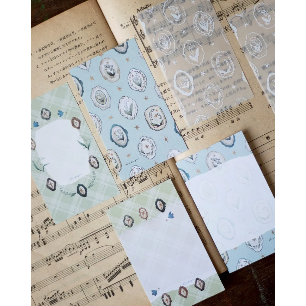 【M5/M6雙尺寸】樂意loidesign『採集鈴蘭-花盤-』描圖紙+書寫紙 便箋本 便簽本【立夏手帳生活】-規格圖7