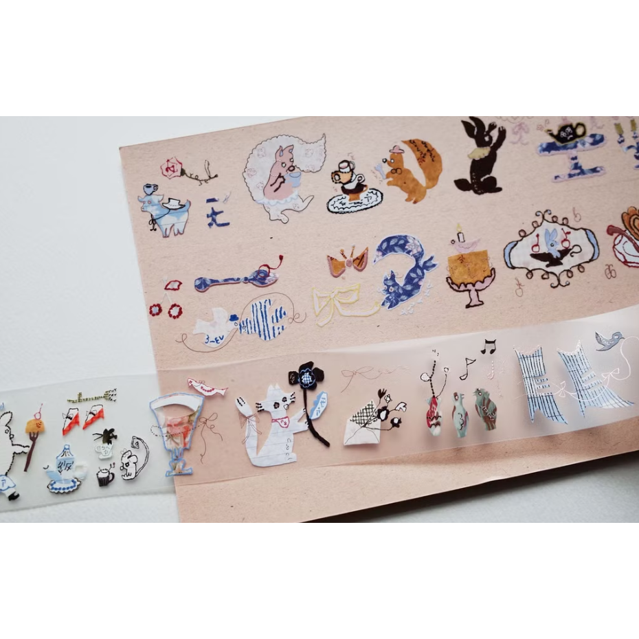 何包蛋 派對小訪客 4cm燙玫瑰金霧面PET【立夏手帳生活】-細節圖2