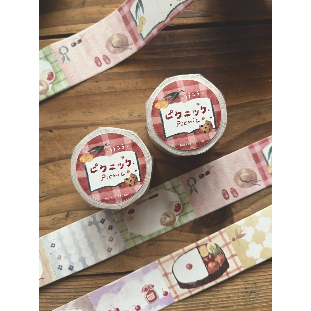 微瘋畫室 野餐 3cm付箋捲 付籤貼紙卷【立夏手帳生活】-細節圖4