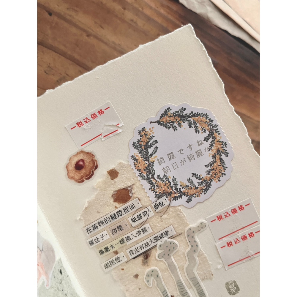 微瘋畫室 花季 4.5cm花圈付箋捲 付籤貼紙卷【立夏手帳生活】-細節圖5