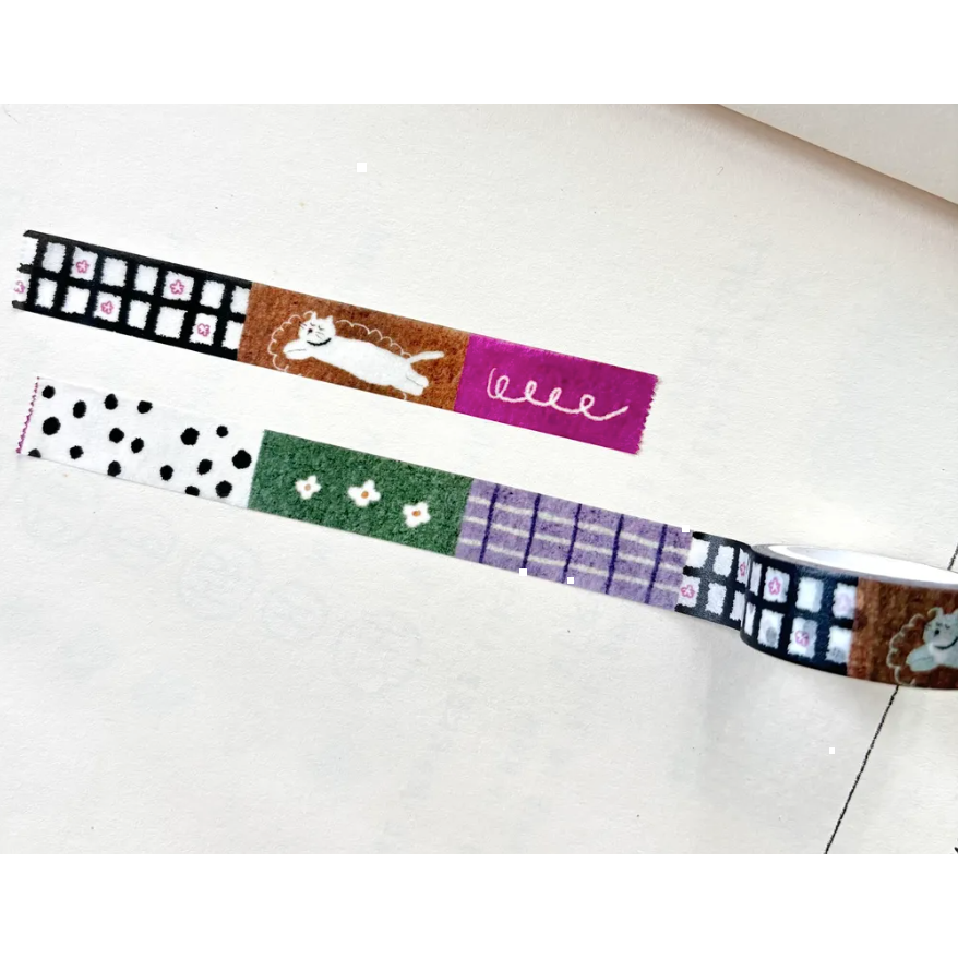 【2款】Pion 地墊上的貓 cat on the rug 1.5cm和紙膠帶【立夏手帳生活】-規格圖7