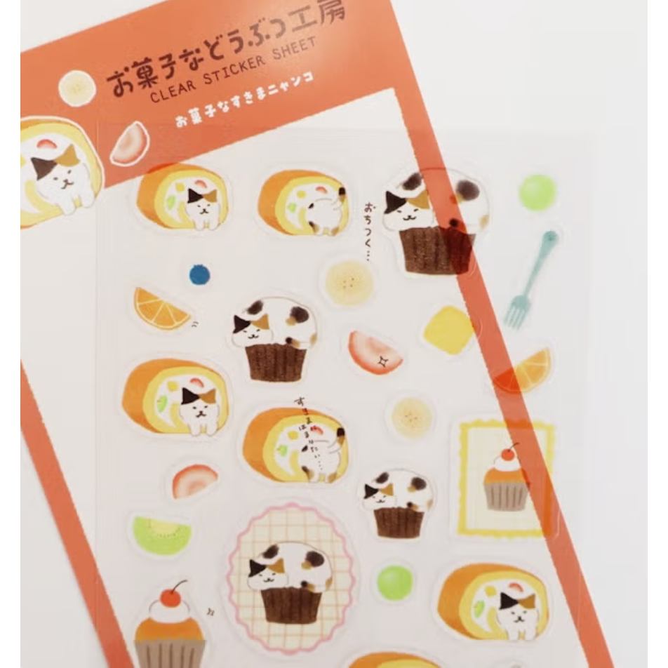 【新6款】古川紙工 小動物菓子工坊第三彈 透明貼紙組 手帳日記拼貼裝飾 日本製【立夏手帳生活】-細節圖2