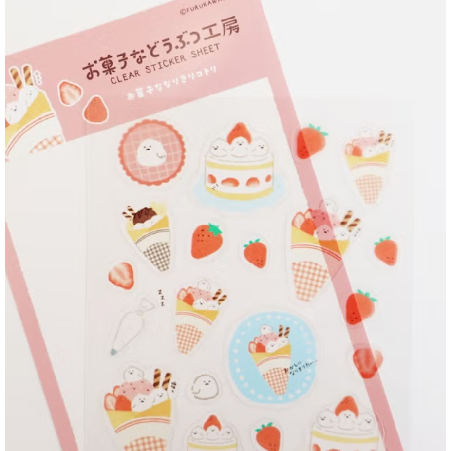 【新6款】古川紙工 小動物菓子工坊第三彈 透明貼紙組 手帳日記拼貼裝飾 日本製【立夏手帳生活】-細節圖4