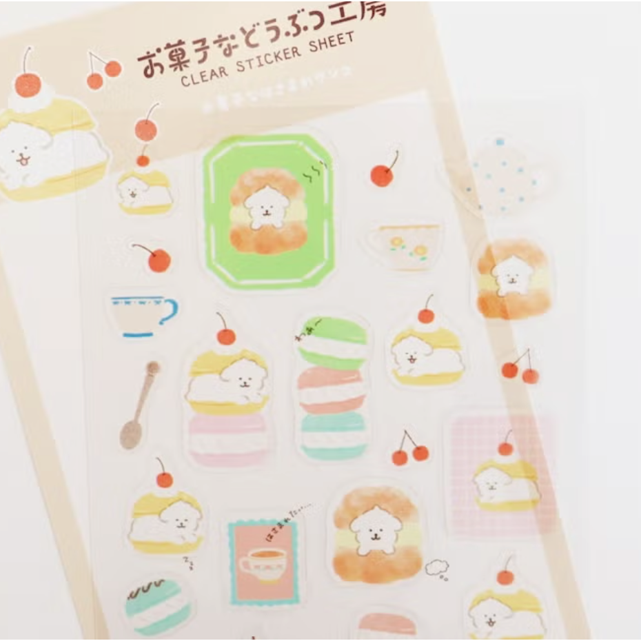 【新6款】古川紙工 小動物菓子工坊第三彈 透明貼紙組 手帳日記拼貼裝飾 日本製【立夏手帳生活】-細節圖6
