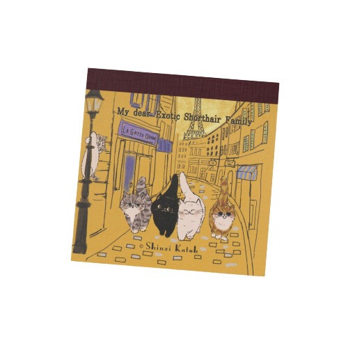 【貓咪插畫4款】木野瀨印刷こころとどむ 加藤真治「my dear cats」插畫便簽本 留言便條【立夏手帳生活】-細節圖4