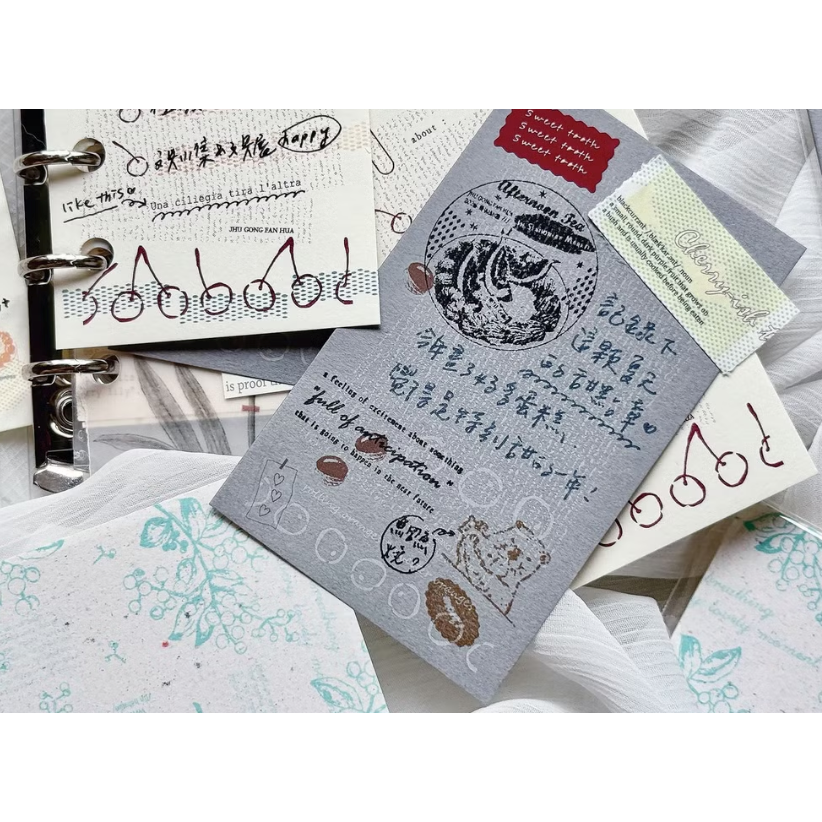 【雙尺寸】竹工凡花「橘子櫻桃M5/金合歡M6」活頁紙材【立夏手帳生活】-細節圖2