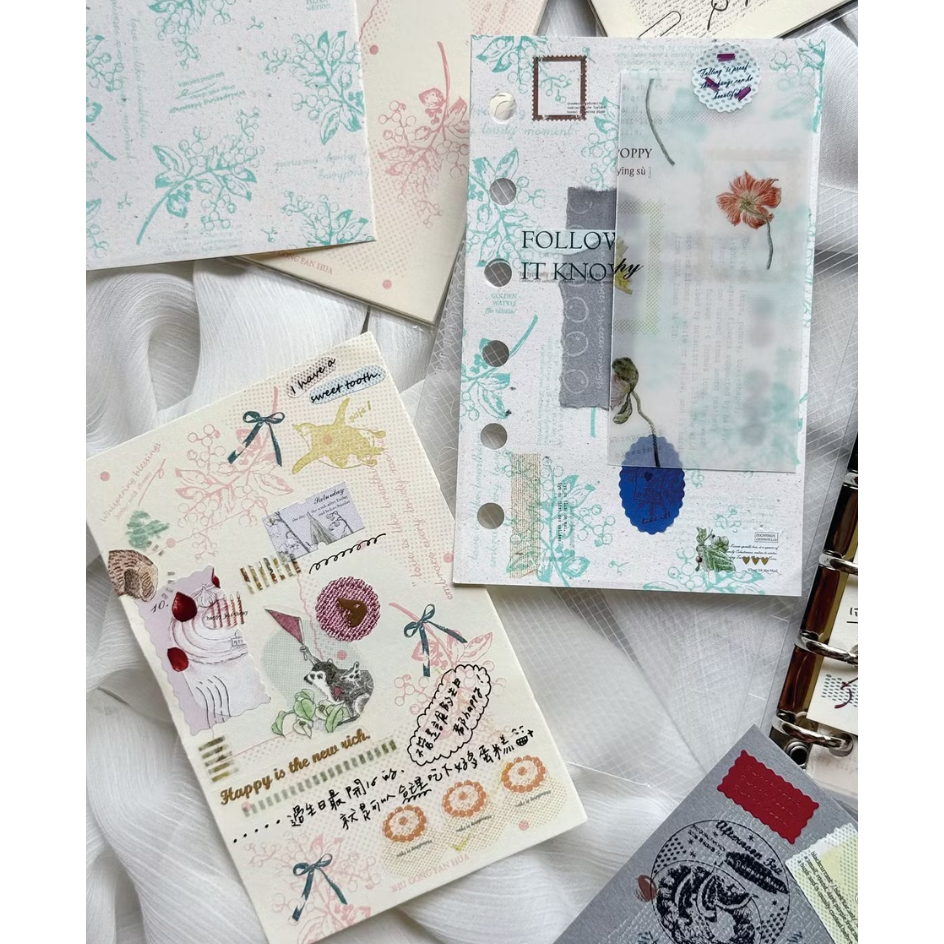 【雙尺寸】竹工凡花「橘子櫻桃M5/金合歡M6」活頁紙材【立夏手帳生活】-細節圖4