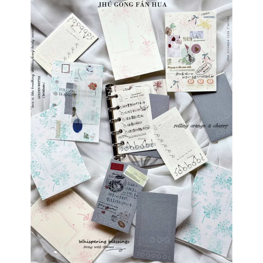 【雙尺寸】竹工凡花「橘子櫻桃M5/金合歡M6」活頁紙材【立夏手帳生活】-細節圖6