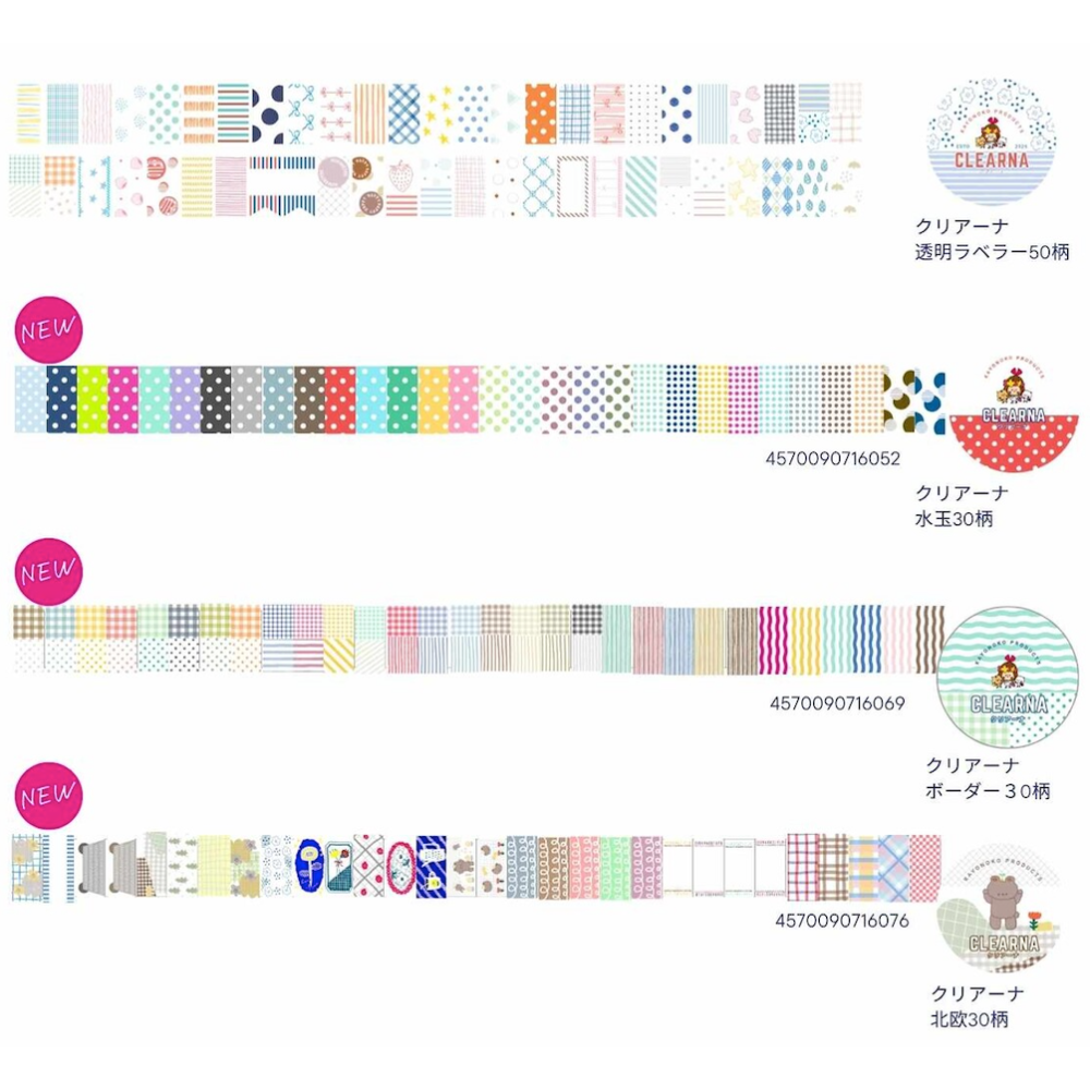 【4款】Kayonokoかよのこ 透明PET標籤貼紙卷 日本製【立夏手帳生活】-細節圖8