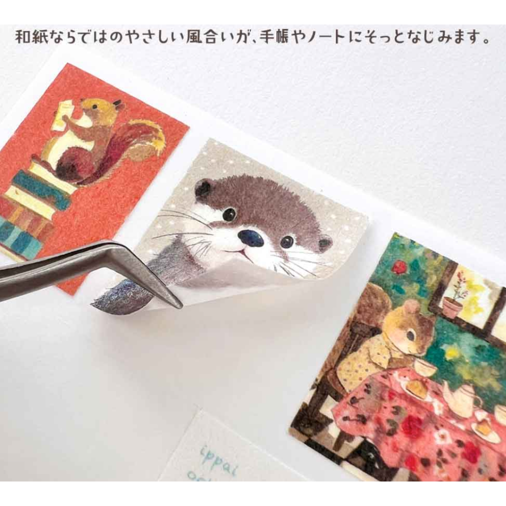 【4款】PINE BOOK「滿滿的動物們！」方塊小貼紙 透明貼紙組 手帳日記拼貼裝飾 日本製【立夏手帳生活】-細節圖2