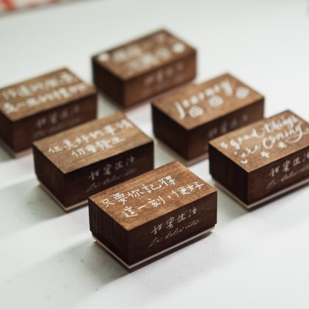 甜蜜生活 La Dolce Vita  櫸木手染復古色印章 文字款 六款【立夏手帳生活】-細節圖2