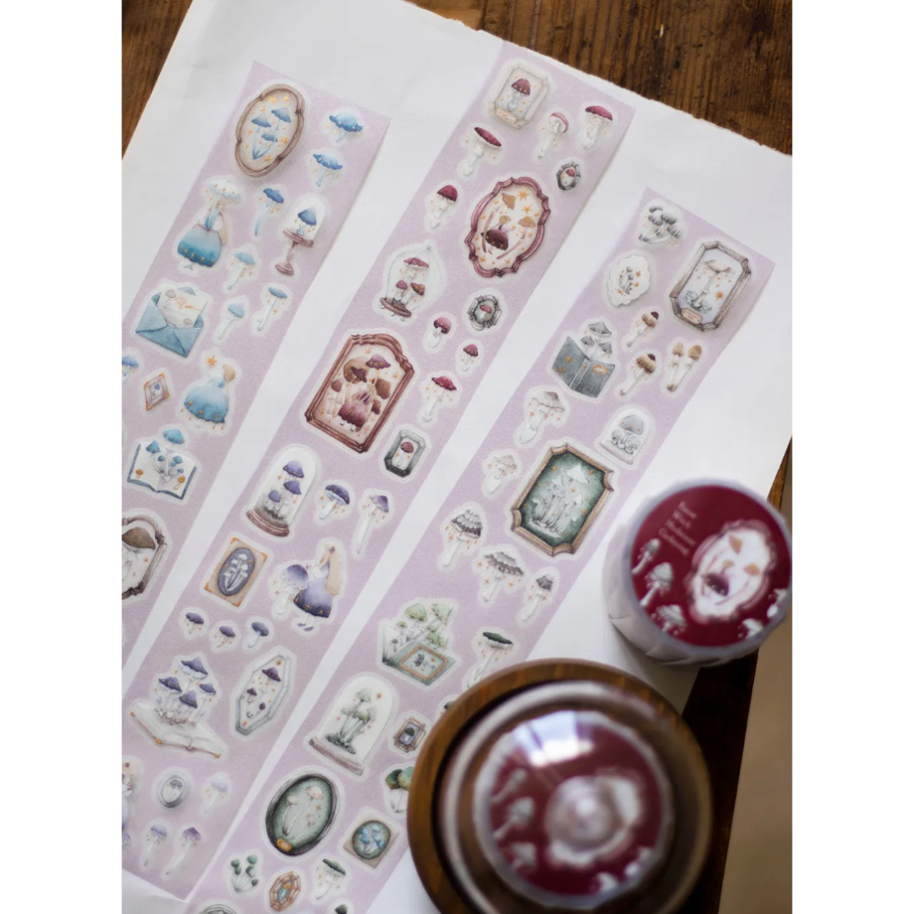 樂意loidesign 森林女巫採菇 5cm燙金星光膜割型膠帶 【立夏手帳生活】-細節圖3