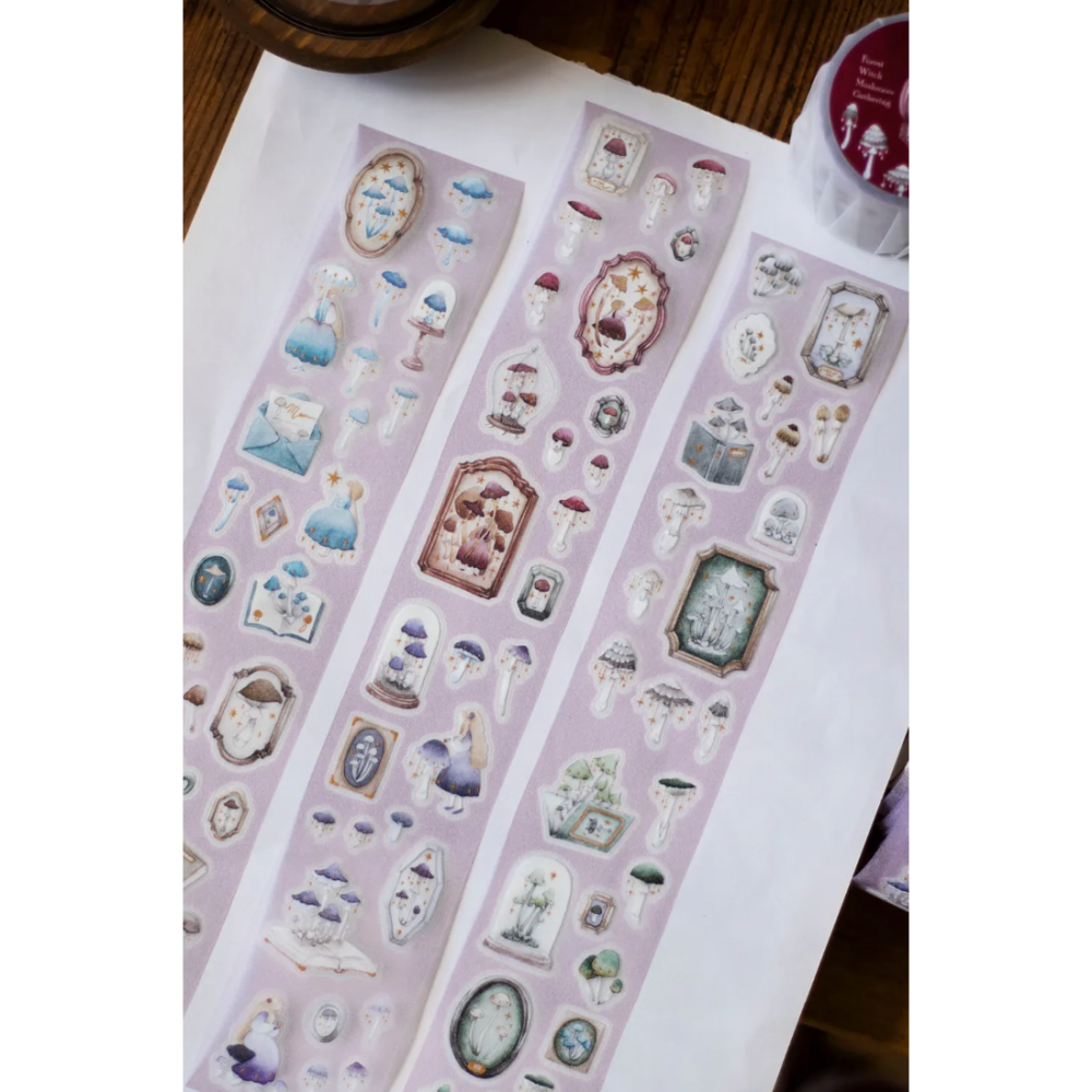樂意loidesign 森林女巫採菇 5cm燙金星光膜割型膠帶 【立夏手帳生活】-細節圖5