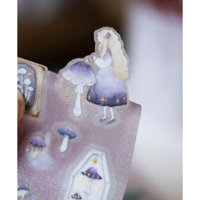樂意loidesign 森林女巫採菇 5cm燙金星光膜割型膠帶 【立夏手帳生活】-細節圖6
