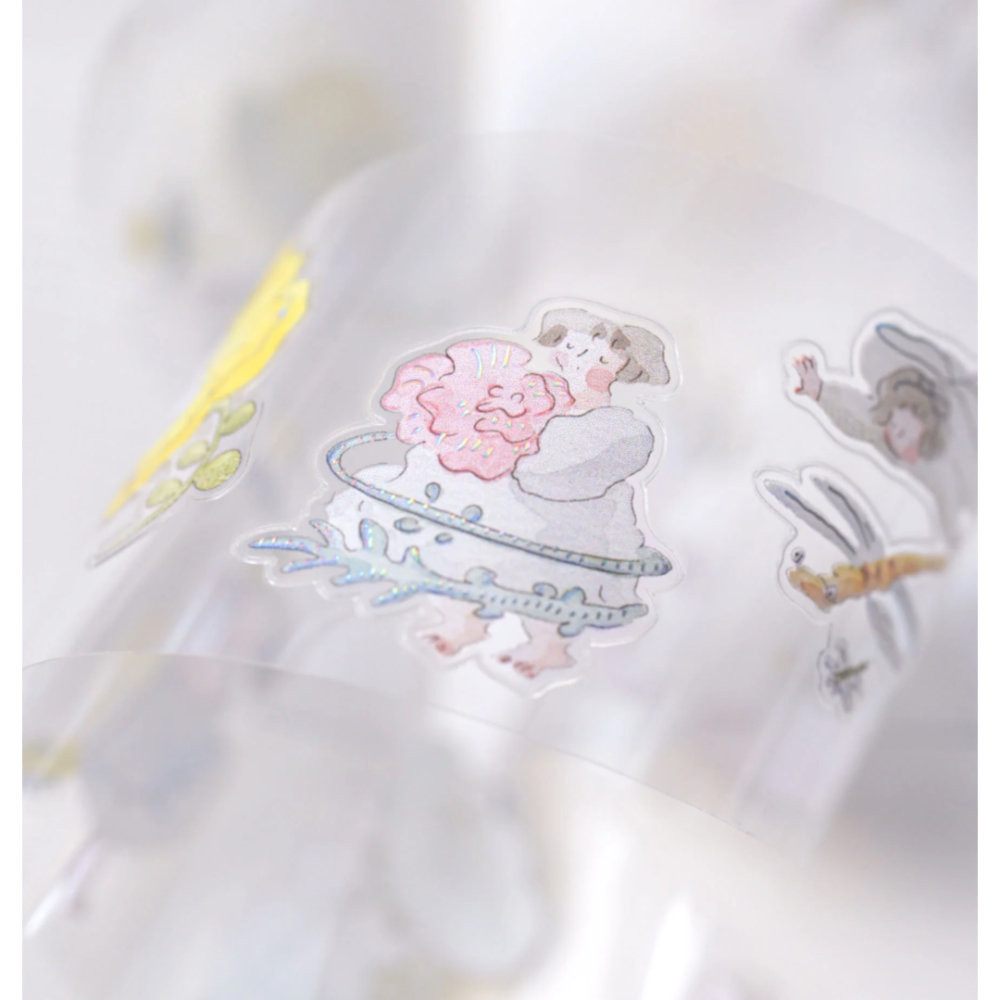 dodolulu『綠意之中Nestled in Green』3.5cm亮面燙金割型PET膠帶 【立夏手帳生活】-細節圖5