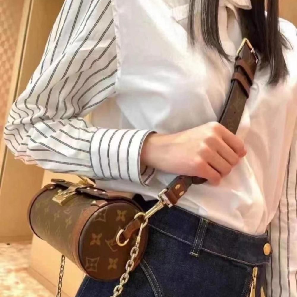 二手LV路易威登女包papillon鏈條巴比龍圓筒包單肩包斜挎包M57835爆款-細節圖2