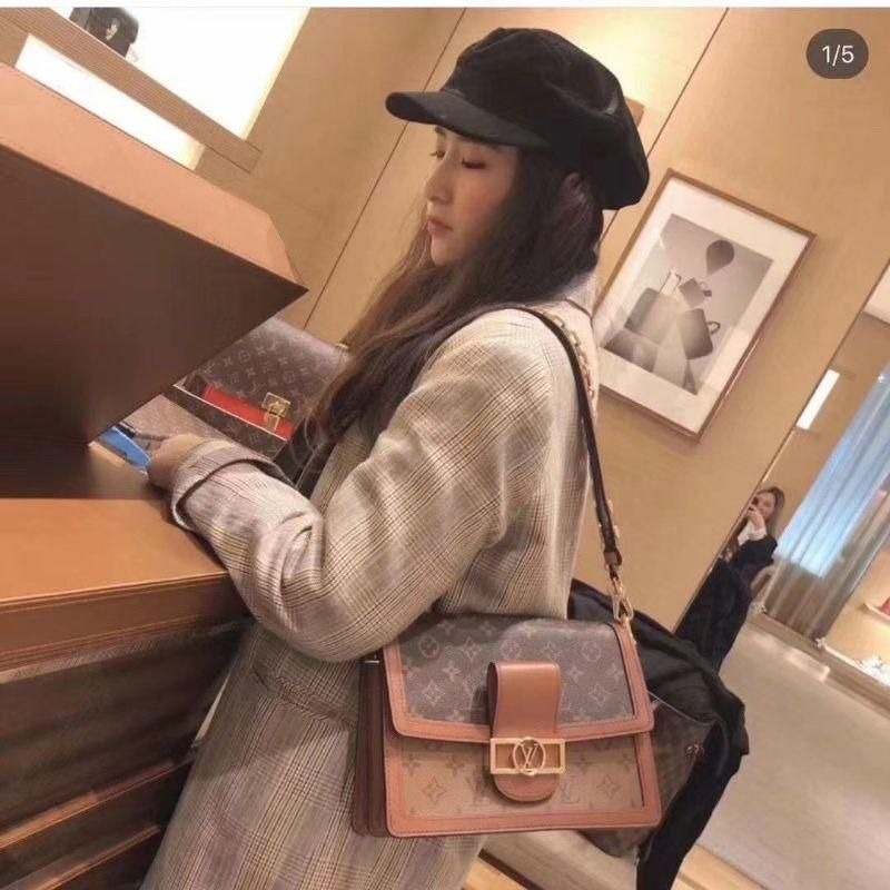 二手LV女包路易威登經典Dauphine達芙妮復古郵差包單肩包中號-細節圖4